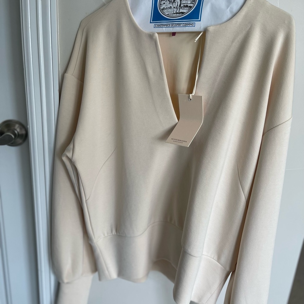 Scotch and Soda soft, cream colored top.